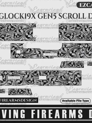 Engraving Firearms Design Glock 19x gen5 Scroll Design $59.99