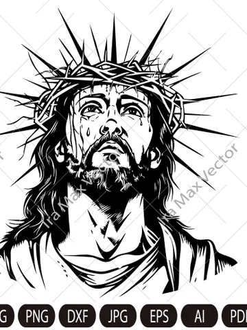 Jesus SVG, Jesus svg, Jesus risen, Christian SVG image, Jesus face  SVG, faith svg, Bible svg, God svg, scripture svg, jesus cut files $3.50