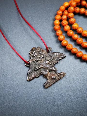 Gandhanra Antique Tibetan Buddhist Amulet Pendant - Garuda - The Golden-Winged Bird,Made of Thokcha,100 years Old $129.99