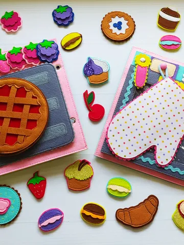 Kitchen Quiet book Pattern , Cooking Felt book pattern pdf, Soft sensory book template, Busy book sewing ideas for girl 2, 3, 4 year old $14.29