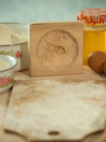 bee Embossed cookie mold, cookie cutter, wooden mold, Wooden stamp stamp for gingerbread cookies springerle stamp $39.00