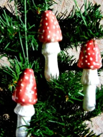 Ceramic fly agaric. Mushroom Christmas Decoration $26.00