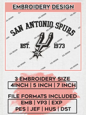 NBA San Antonio Spurs Basketball Team Est Logo Embroidery Design, NBA San Antonio Spurs Logo Embroidery Files, Basketball Team Machine Embroidery, Machine Embroidery Design