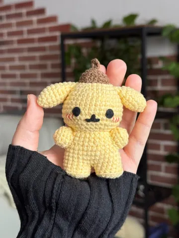 crochet pattern pompompurin PDF file, sanrio crochet keychain, pompompurin keychain pattern $6.20