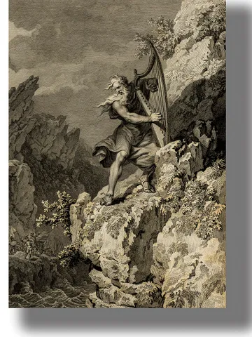 Welsh Druid playing the harp. $21.00
