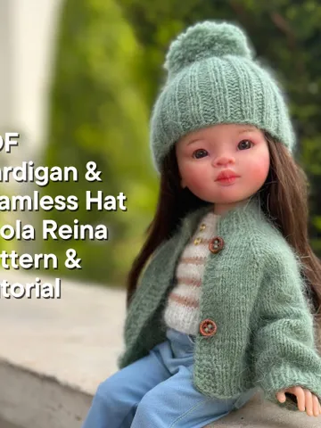 PDF Cardigan & Hat Knitting Pattern Tutorial for Paola Reina doll (12"/32 cm) eng $3.55