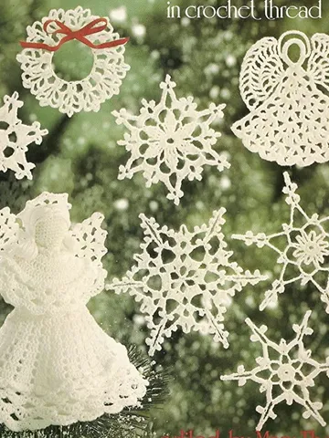 Christmas Ornaments & Snowflakes Vintage Crochet Pattern PDF $3.00
