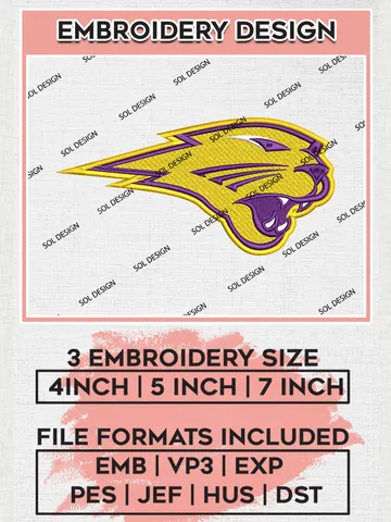Northern Iowa Panthers Embroidery Designs, NCAA Logo Embroidery Files, NCAA Northern Iowa Panthers Logo, NCAA Embroidery Designs, Machine Embroidery Designs, Digital Download