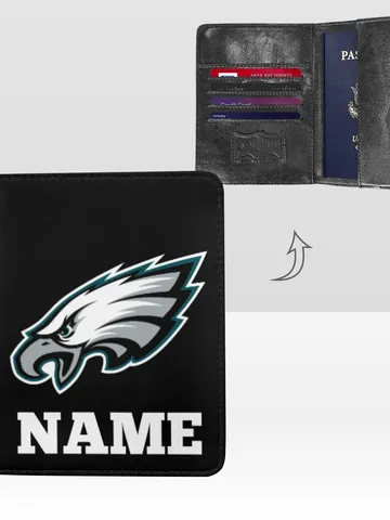 Eagles Passport Cover Custom NAME, Passport Holder High-Grade Microfiber Leather $36.00