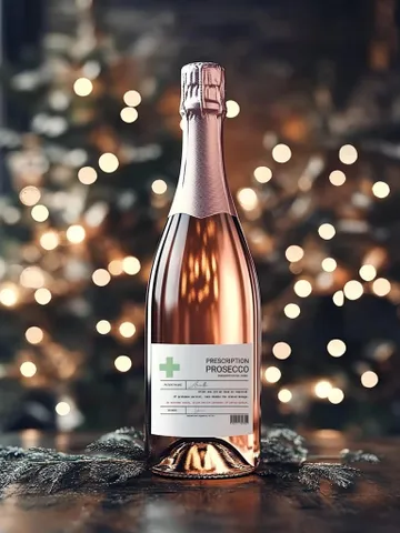 Prescription Prosecco Label Personalized Champagne sticker; Editable & Printable fun novelty gift Birthday, Christmas, gift for her $9.42