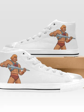 He-Man Shoes, High-Top Sneakers, Handmade Footwear $59.97