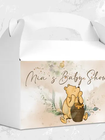 Editable Gable Box Label Hundred Acre Wood Baby Shower party gable box label; Winnie the Pooh Party; Classic Pooh Party Sticker; wp4 $10.45