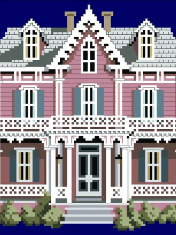 Vintage Cross Stitch Pattern Victorian House Counted Digital Download PDF $5.50