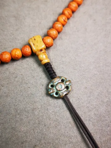 Gandhanra Old Tibetan Amulet,Vajra Pendant for Mala,Bag Hanging,Prayer Bead Accessories,0.67" × 0.55" $39.99