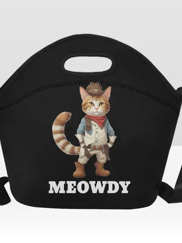 Meowdy Funny Cat Hat Country Cowboy Neoprene Lunch Bag $36.00