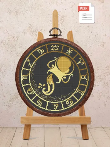 Aqvarius Cross Stitch Pattern, Zodiac Cross Stitch, Embroidery Zodiac, Signs of the Zodiac Pattern, Modern Cross Stitch #zdc011 $4.00