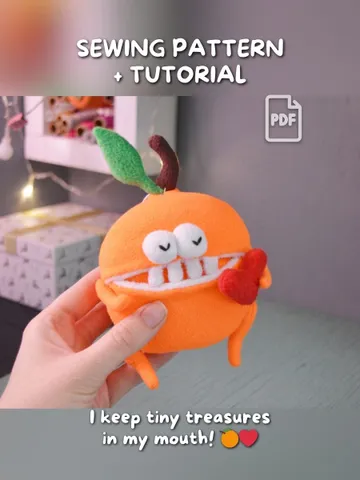 PDF Plush Toy Pattern – Fleece Orange Softie with Pocket Mouth $11.00