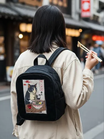 Cat in Japan backpack