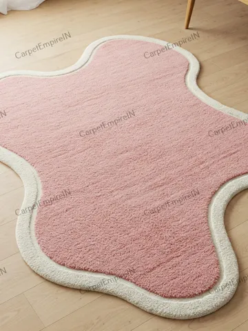 Pink Cloud-Shaped Area Rug | Modern Abstract Rug, Nursery, Home Rug, Living Room Rug, Dining Decor, Bedroom Rug, 3x5, 4x6, 5x7, 8x10, 10x14. $233.80