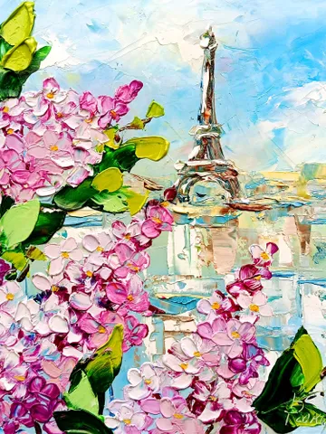 Paris Painting France Cityscape Original Canvas Art Eiffel Tower Impasto Artwork Travel Gifts Personalized Gifts by ArtProkopaloSv $110.00