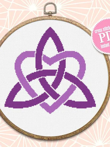 Celtic love knot cross stitch pattern download PDF Celtic heart cross stitch, Trinity knot cross stitch chart, Easy mandala pattern PDF #M60 $3.90