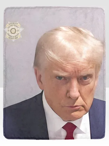 Trump Mugshot Blanket Lightweight Soft Microfiber Fleece $48.00
