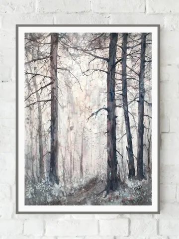 Forest Original Painting Landscape Watercolor Trees Wall Art $142.88