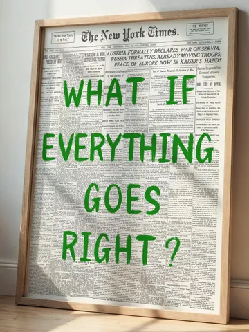What If everything goes right Retro Newspaper Print, Trendy Wall Art, Typography Poster, Green Aesthetic, Printable Wall Art, Digital Print $2.46