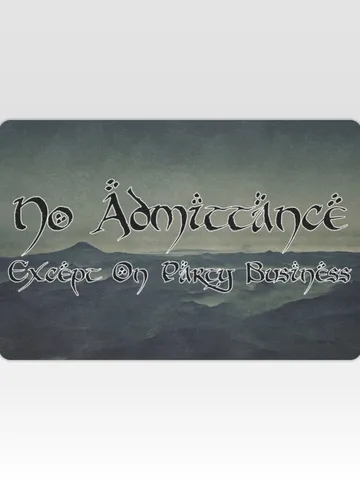 No Admittance Except On Party Business Doormat LOTR, Lord Of The Rings Welcome Mat $45.00