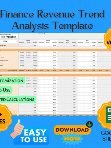 Finance Automated Cash Flow Projection Template, Google Sheets Budget Planner, Business Income & Expense Tracker, Cash Forecast Spreadsheet $5.90