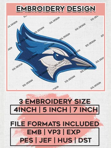 Creighton Bluejays Mascot Embroidery Designs, NCAA Logo Embroidery Files, NCAA Creighton Bluejays Logo, NCAA Embroidery Designs, Machine Embroidery Designs, Digital Download $6.99