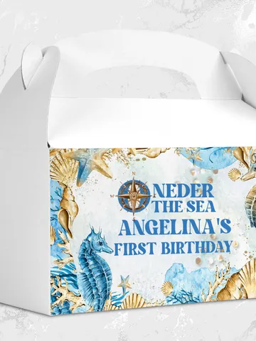 Editable Gable Box ONEder the Sea First Birthday Label; Under the Sea Party; Ocean Party Birthday Template Instant Download; SE1 $10.45