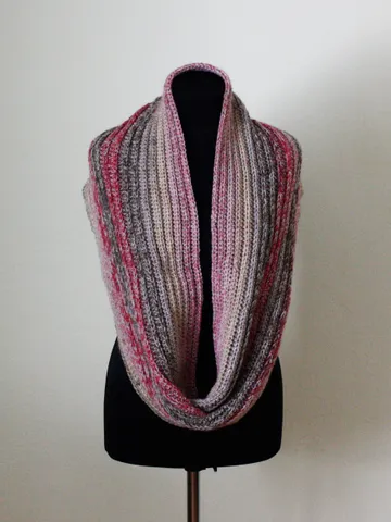 Beige burgundy alpaca wool neck warmer for women & men Warm winter hand knit neck scarf Chunky ribbed neck cowl Infinity scarf oversized