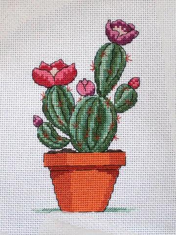 Cross stitch pattern Cactus, PDF chart - instant download $4.50