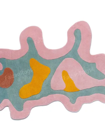 8x10 Night and Day Shaped Rug | Hand-Tufted 100% Wool Handmade Area Rug | Carpet for Home, Bedroom, Living Room, Kids Room, Custom Rug Also $516.06