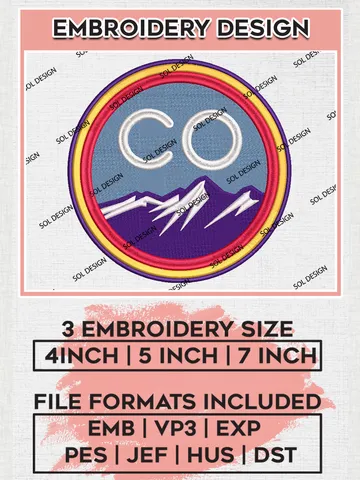 MLB Colorado Rockies Logo Embroidery Design Files, MLB Colorado Rockies Team Embroidery, MLB Teams, 3 sizes, MLB Machine embroidery designs, Digital Download $6.99