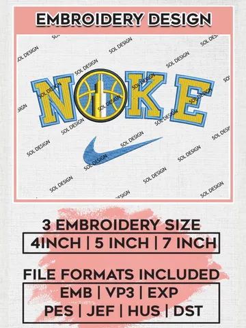 Nike WNBA Chicago Sky Logo Embroidery Files, WNBA Chicago Team Embroidery Designs, Basketball Teams, 3 sizes, Machine embroidery designs, Digital Download $6.99