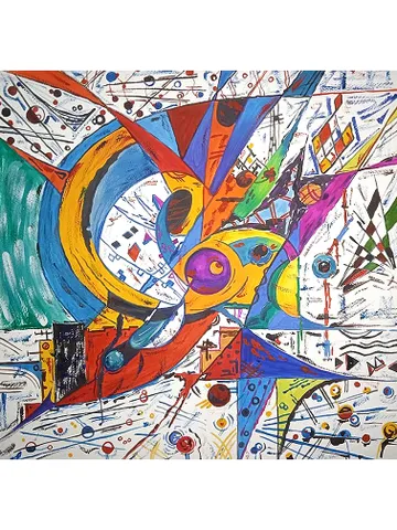 Kandinsky Style Painting Abstract Original Art Watercolor Painting 14 by 14 Above Sofa Art by TatianaArtShop