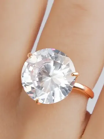 Ring Silver gold plated 925 assay value with cubic zirconia $85.00