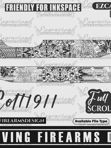 Engraving Firearms design Colt1911 AZTEC Themed design $59.99
