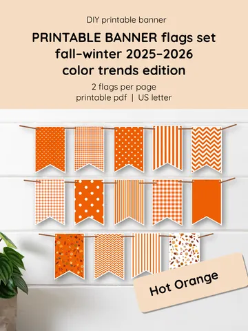 DIY Fall Banner Printable. Family Craft, Classroom Activity. Printable Autumn Garland for Kids. Fun Classroom & Family Thanksgiving Project. Fall–Winter Banner Printable. Great Gift Group Craft Idea.