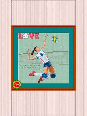 Volleyball Cross Stitch Pattern | Volleyball player $6.00