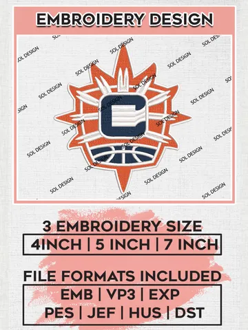WNBA Connecticut Sun Embroidery Designs, WNBA Team Logo Embroidery, Basketball Team Logo Emb Files, Taylor Album, 3 sizes, Machine embroidery Files, Digital Download $6.99
