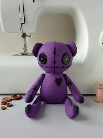 Handmade Bear Doll – Dark Purple $63.00