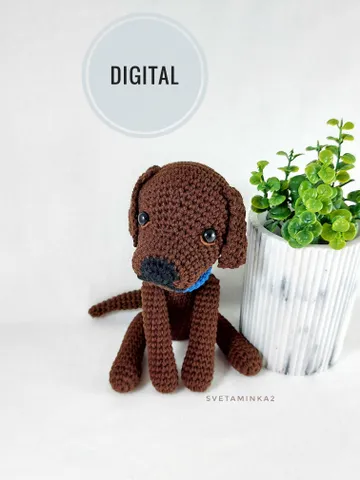 Labrador Crochet Pattern Puppy Amigurumi Toy. Digital Download. PDF. $6.90