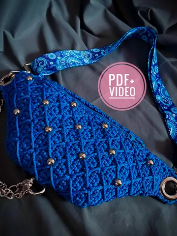 Crochet pattern women fanny pack PDF digital instant download and video tutorial, belt bag, crossbody purse, festival handbag, waist sac $6.00