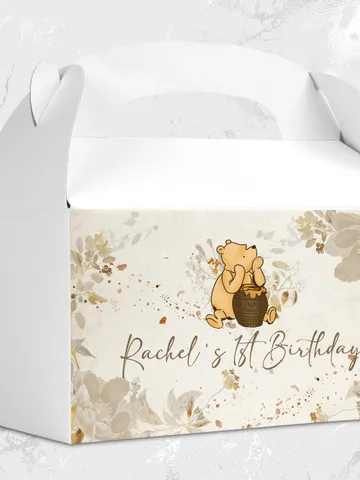 Gable Box Winnie the Pooh; Winnie the Pooh 1st Birthday; Printable Gable Box Label; Winnie the Pooh Party Decoration; Wg4 $10.45