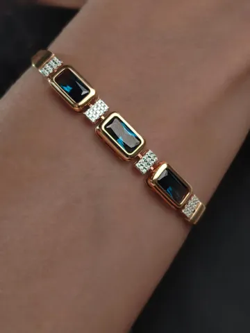 Women's bracelet silver 925, jewelry gold with topaz London isk. and cubic zirconia $179.00