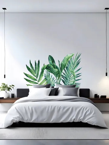 Palm leaves Wall Decal Greenery Stickers Botanical Tropical Headboard Peel and stick el91 $27.99