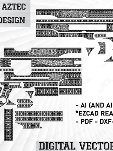 Colt 1911 Aztec Vintage Design | Aztec Svg | 1911 Custom Vector Art